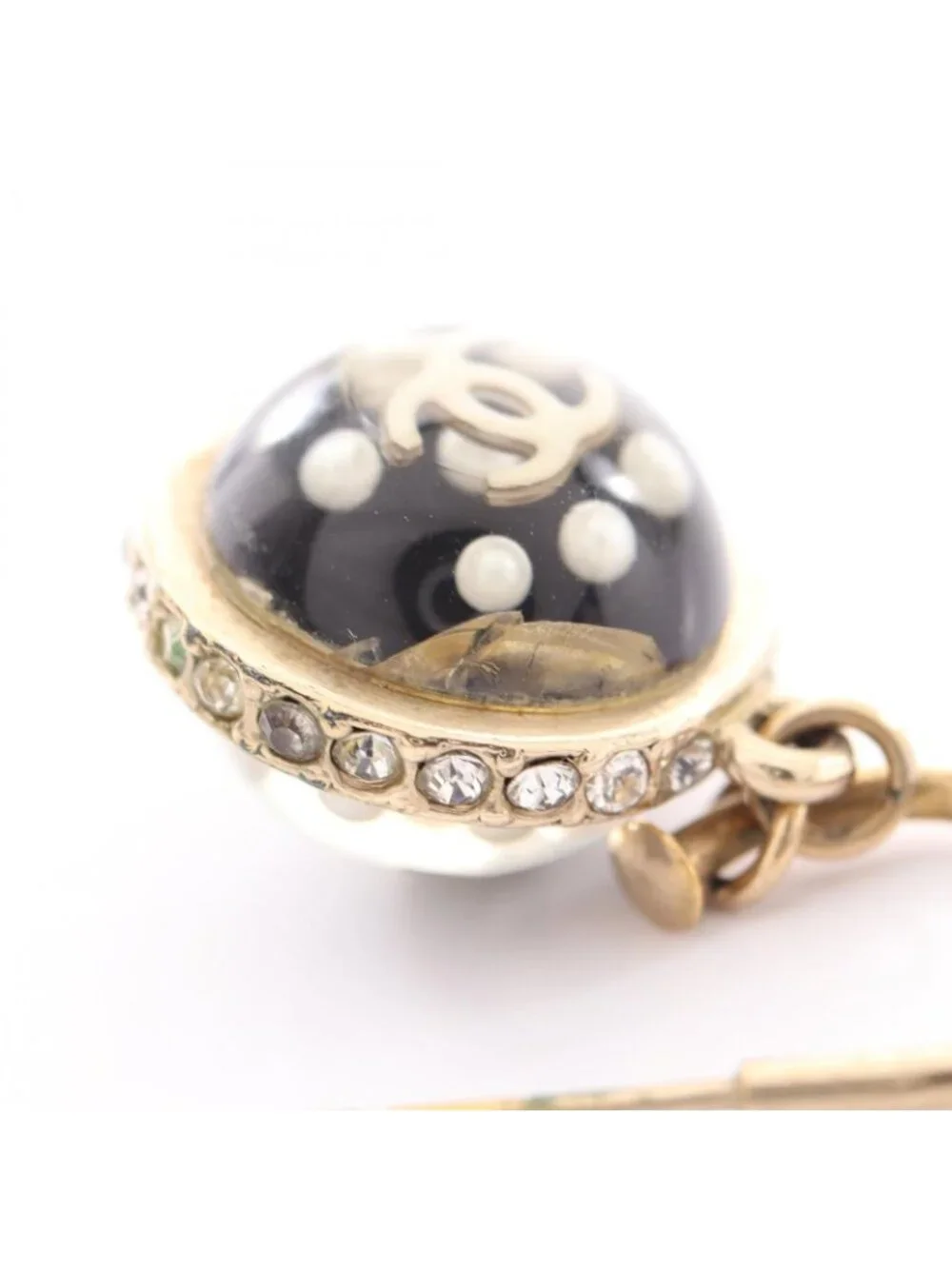 Chanel Necklace 10c CC Logo Earrings 2 Point Set